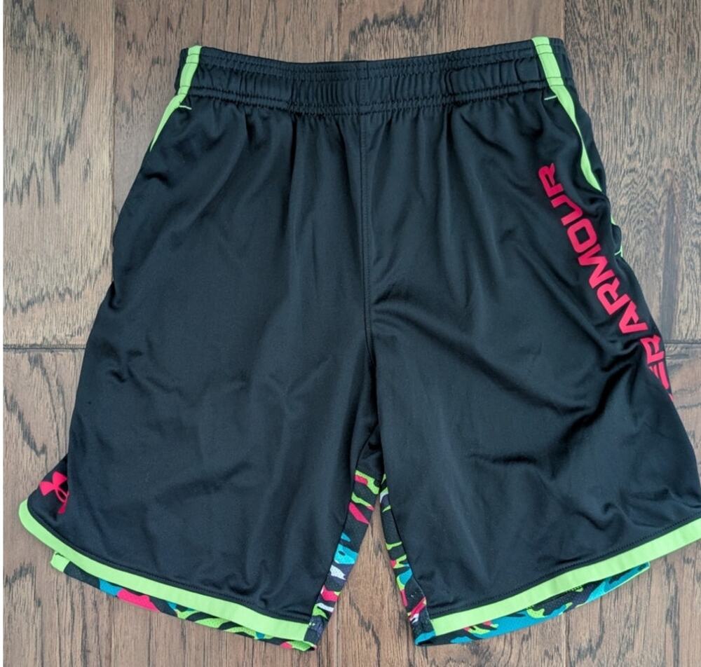 Under Armour Black Neon Active Shorts Youth